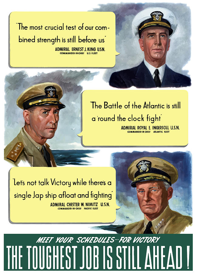 WW2 US Navy Admirals Painting by War Is Hell Store