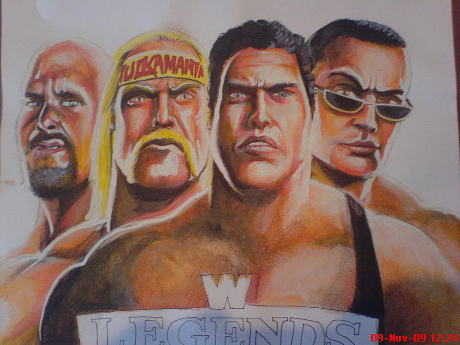 Wwe Legends Painting by Sandeep Kumar Sahota