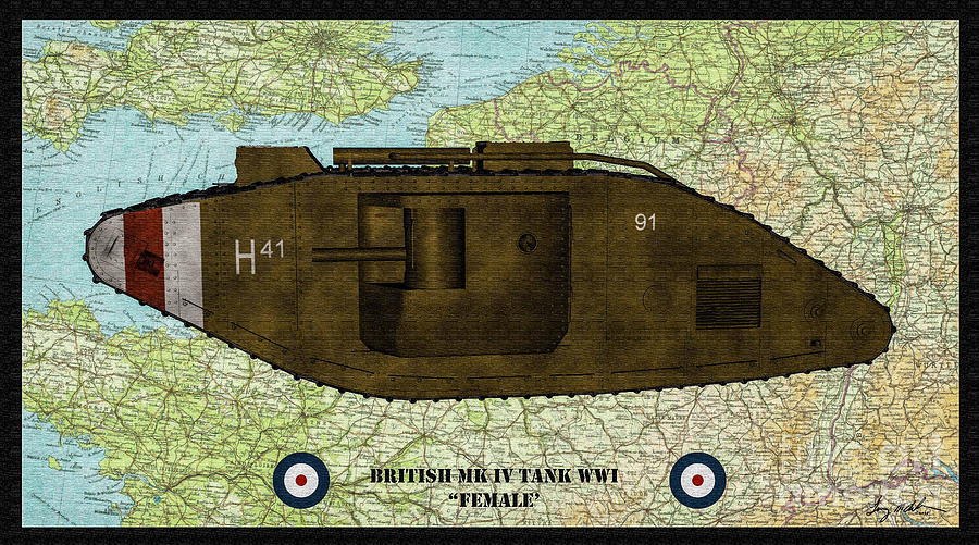 WWI British Mark IV Profile 1 Digital Art by Tommy Anderson
