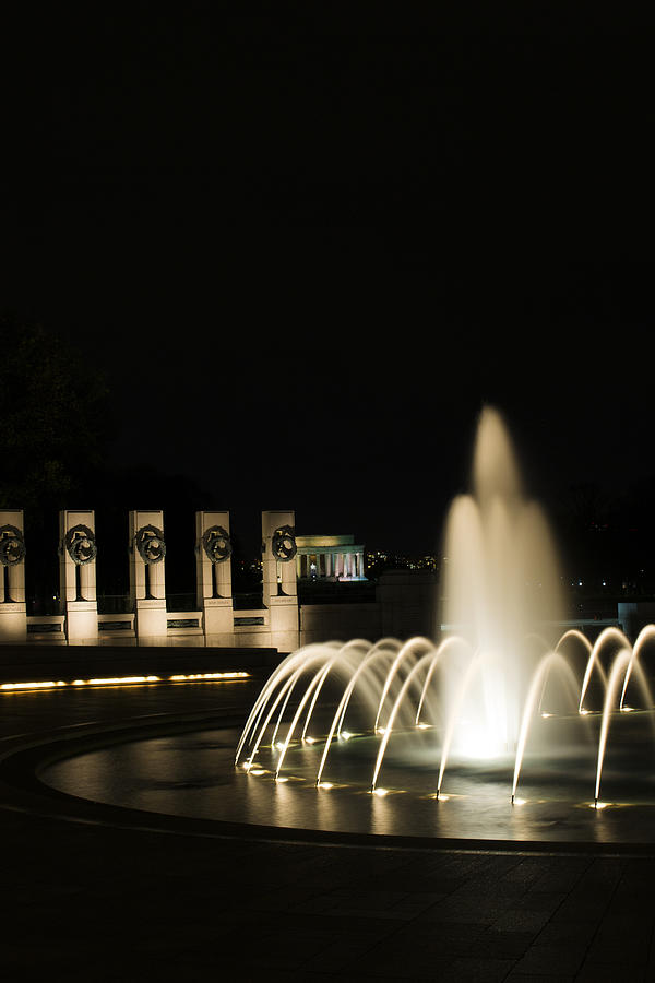 WWII Memorial Fountain Photograph by Angela DeFrias