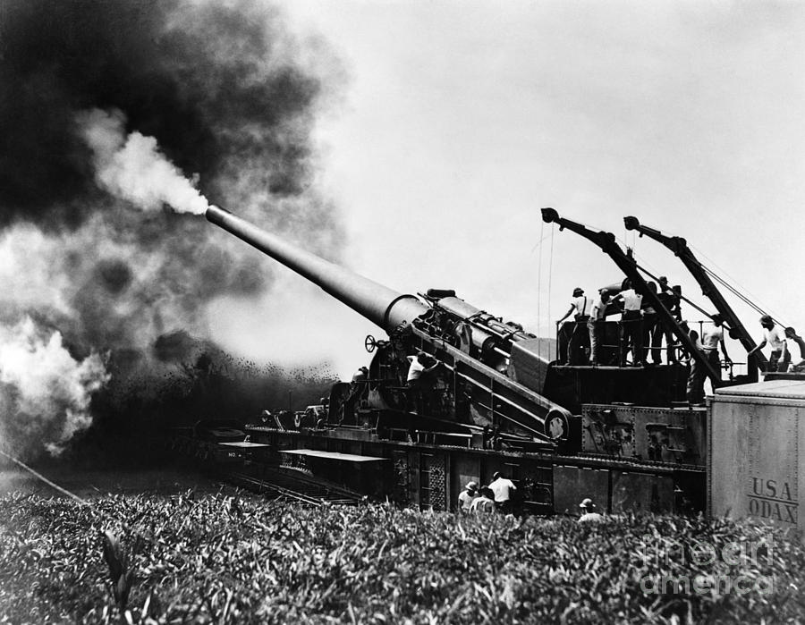 Wwii Artillery Railroad Gun Firing Photograph by H. Armstrong Roberts/ClassicStock