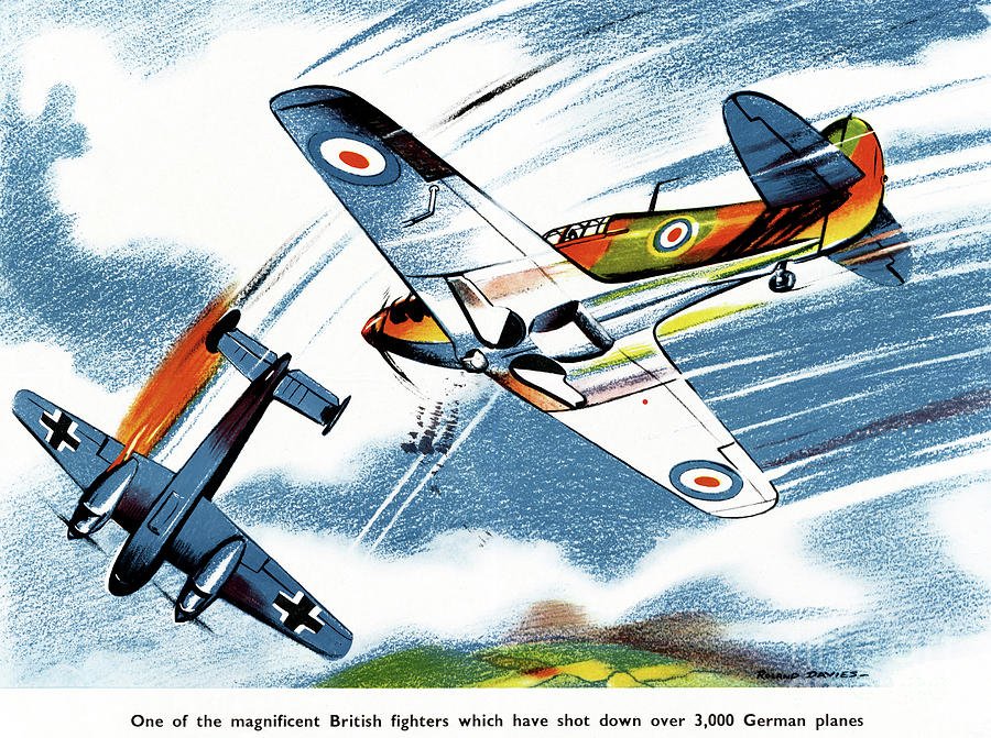 BRITISH FIGHTER, c1943 Drawing by Granger