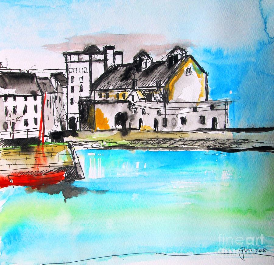 Www.pixi-art.com -spanish Arch Galway City Ireland Large Wall Art On Canvas  Painting by Mary Cahalan Lee - aka PIXI