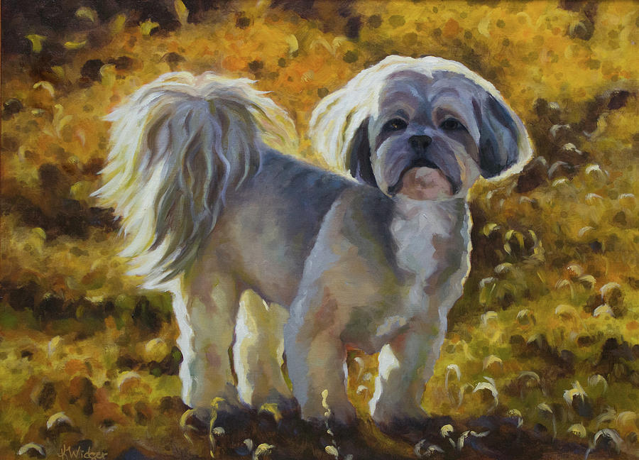 Lhasa Apso Painting - Wyatts Perfect Day by Katy Widger