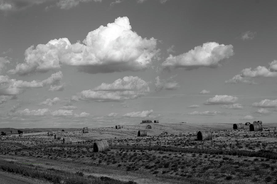 Wyoming August Clouds 03 BW Photograph by Thomas Woolworth