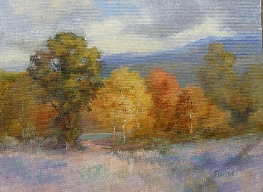 Wyoming Autumn 11x14 Painting by Judy Fischer Walton