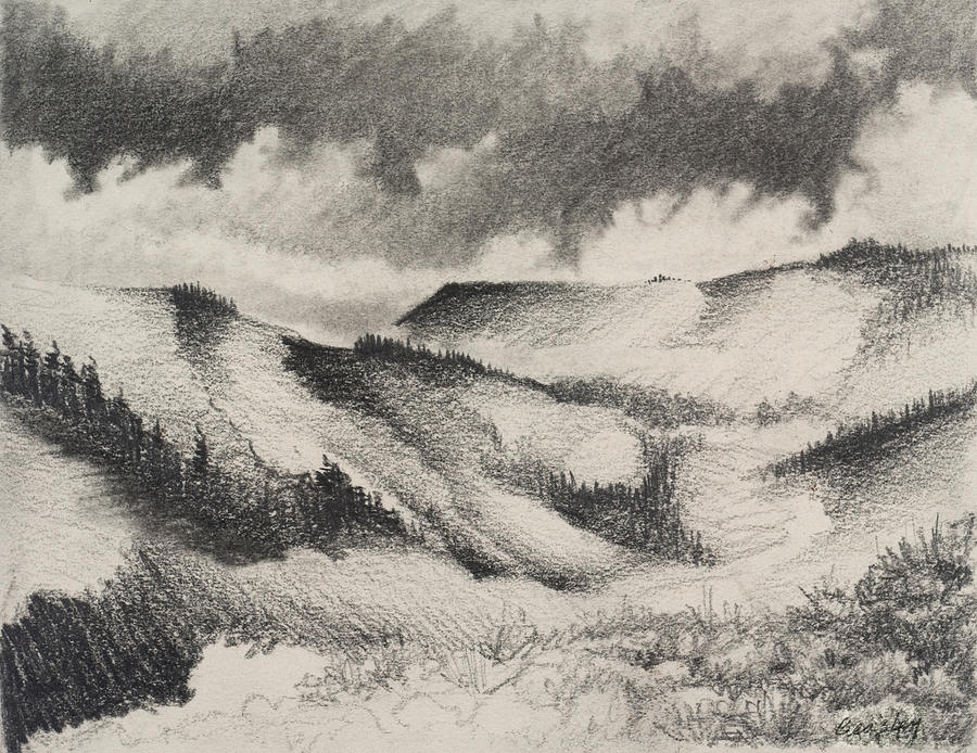 Wyoming Landscape Study Drawing by James Beasley Fine Art America