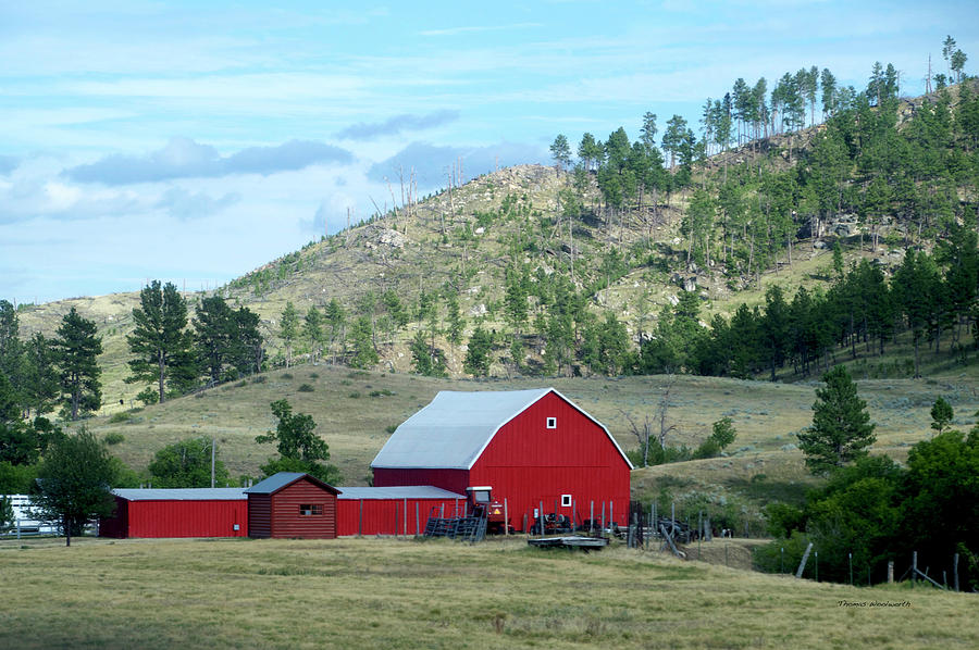 Wyoming Red Barn On The Ranch Photograph by Thomas Woolworth