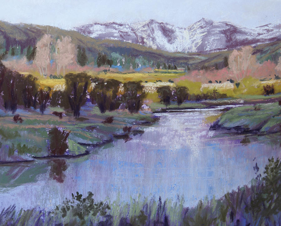 Wyoming River Pastel by Heather Coen