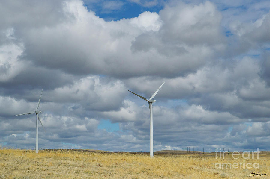 Wyoming Wind Farm-Signed-#3255 Photograph by J L Woody Wooden