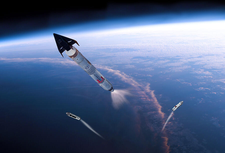 X-20 Spaceplane into Orbit Digital Art by Erik Simonsen