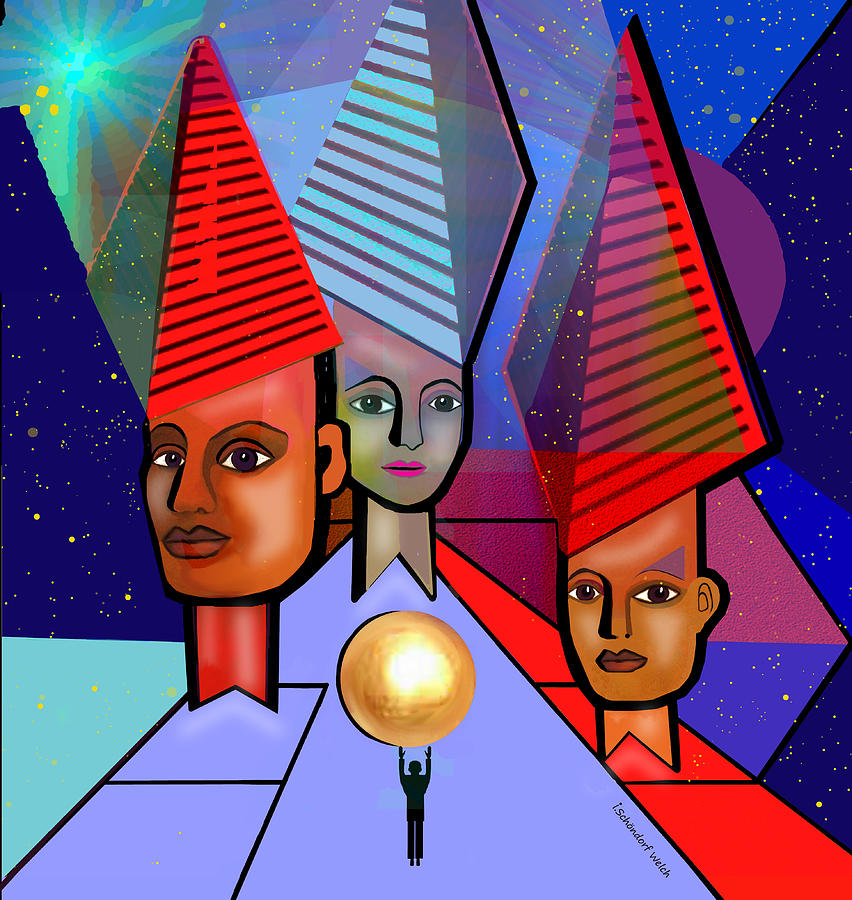 2480 Egyptian Touch 2017 Digital Art by Irmgard Schoendorf Welch
