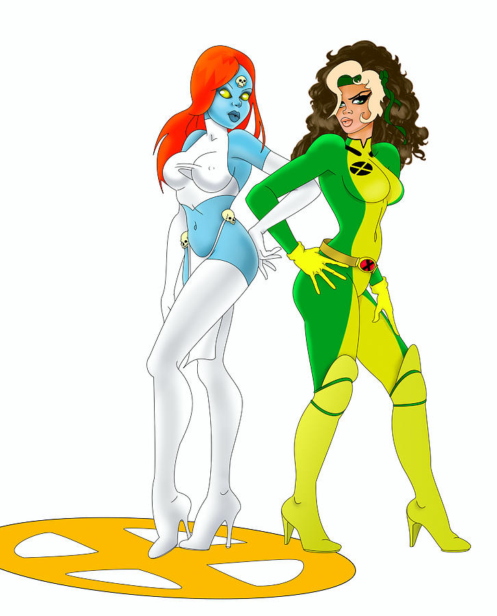 X-men Painting - X Men Rogue And Mystique by Lynn Rider