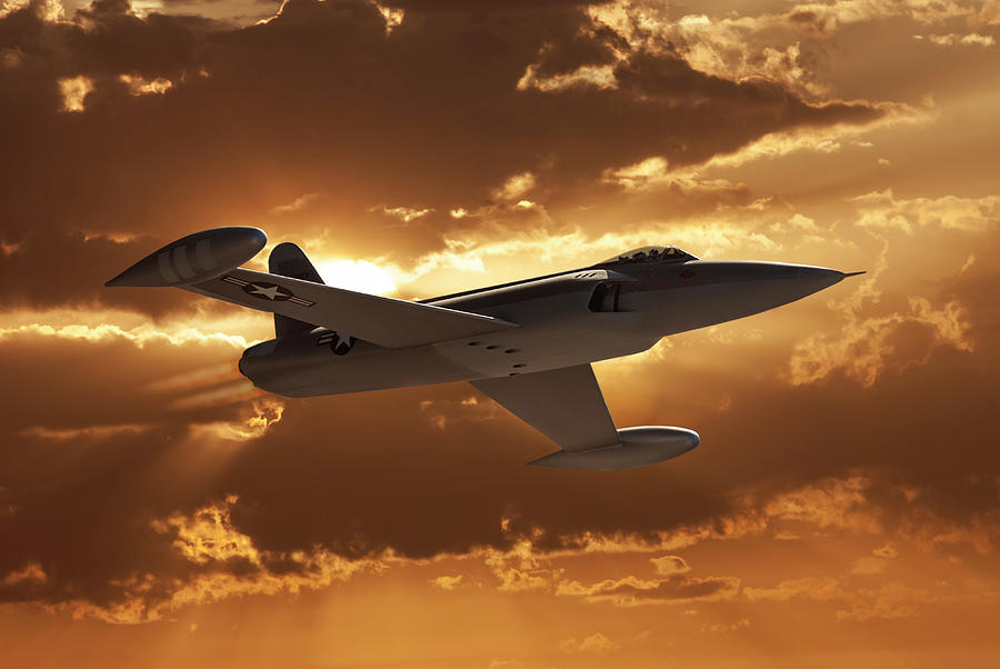 XF-90 in the Sunset Digital Art by Erik Simonsen