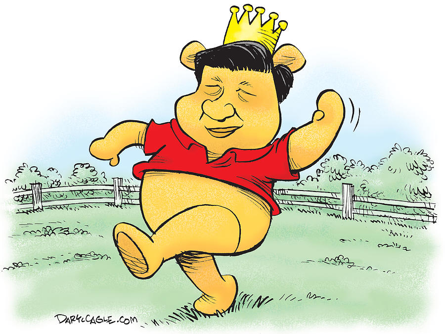 Winnie The Pooh Drawing - Xi the Pooh by Daryl Cagle