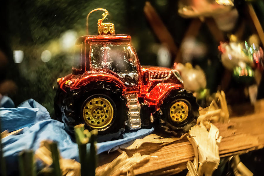 Xmas Tractor Ornament Photograph by Sven Brogren