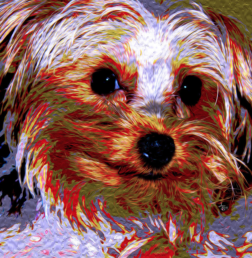 Dog Painting - XOXO - Spirit by Artista Elisabet