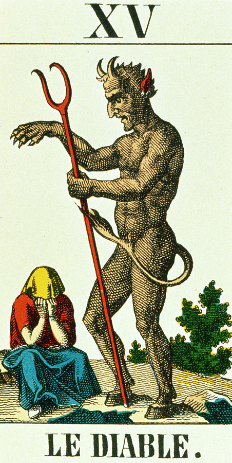 Magic Painting - XV The Devil   Tarot card by French School