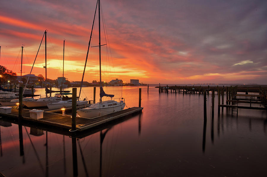 Yacht Basin Sunrise in Southport Photograph by Nick Noble