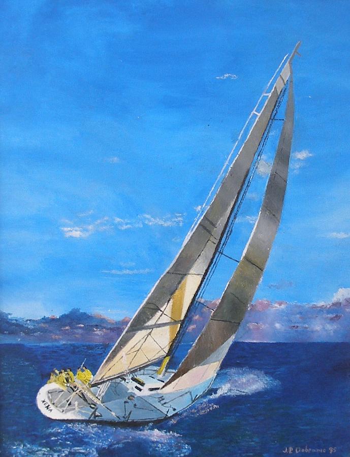Yacht Racing Painting by Ivan P Dobranic