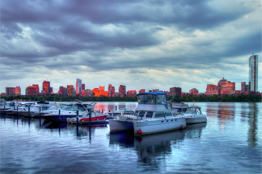 Yachts Docked on the Charles River - Boston Photograph by Joann Vitali