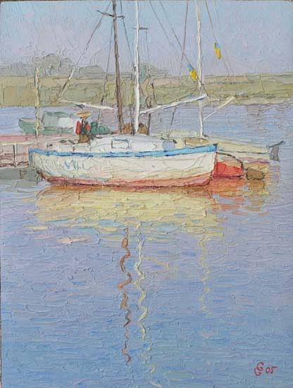 Impressionism Painting - Yachts by Gregory Gamaley
