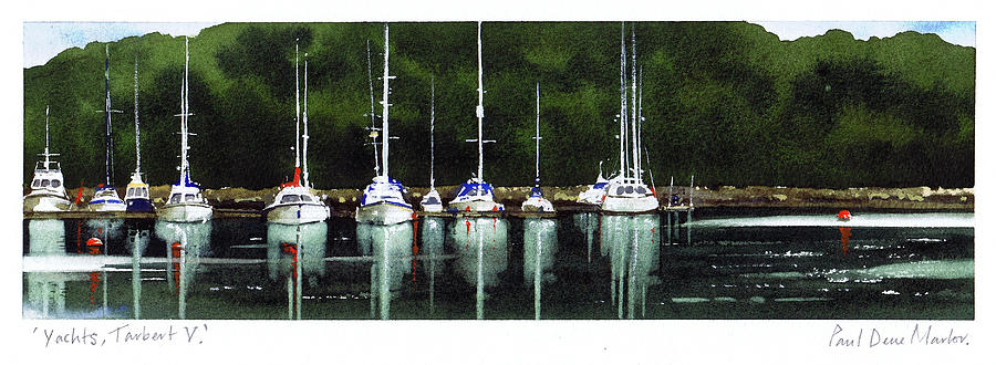 Yachts Tarbert V Painting by Paul Dene Marlor