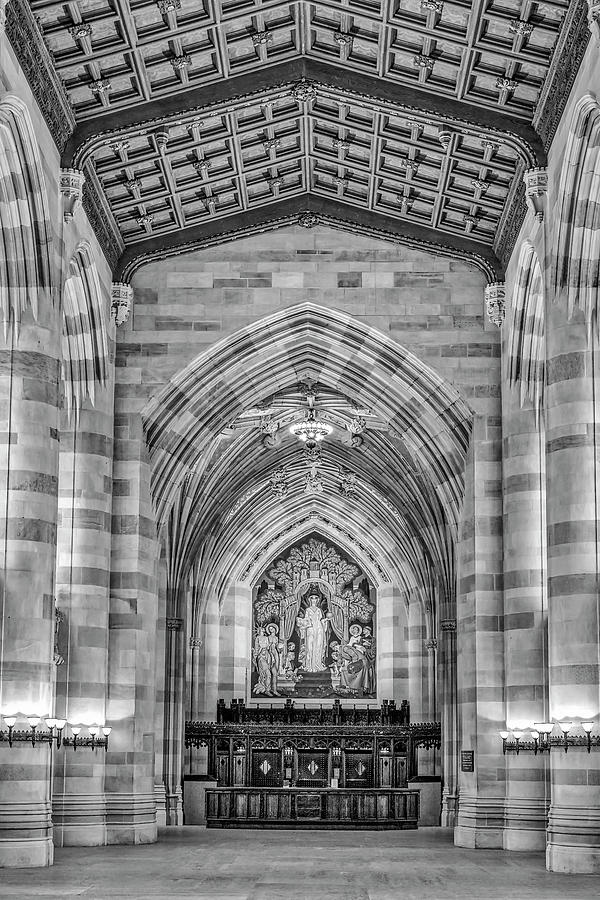 Yale University Sterling Memorial Library BW  Photograph by Susan Candelario