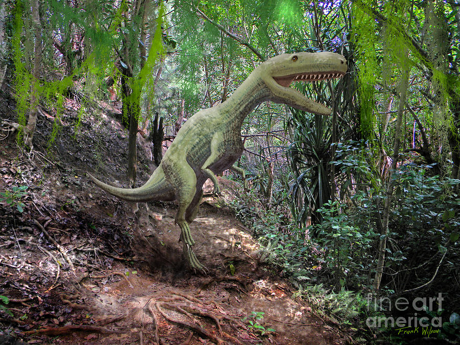 Yangchuanosaurus In Jungle Mixed Media by Frank Wilson