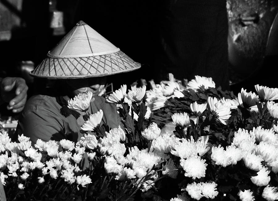 Flower Photograph - Yangon Flower Seller by Joshua Van Lare