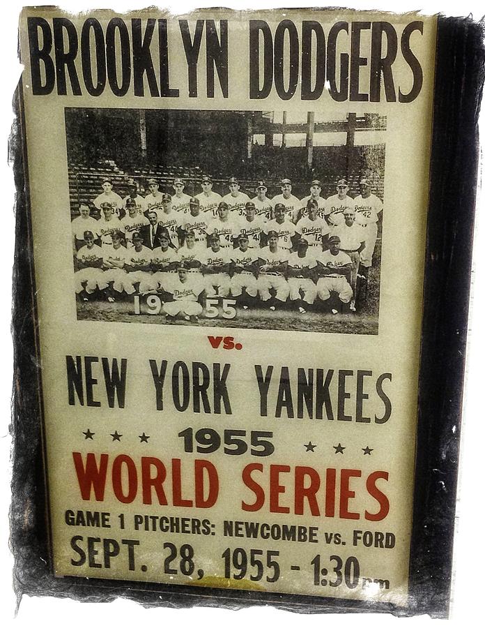 1947 baseball World Series Program Dodgers vs Yankees tin sign home decor ideas 