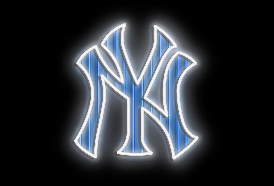 Baseball Digital Art - Yankees Neon Sign by Ricky Barnard
