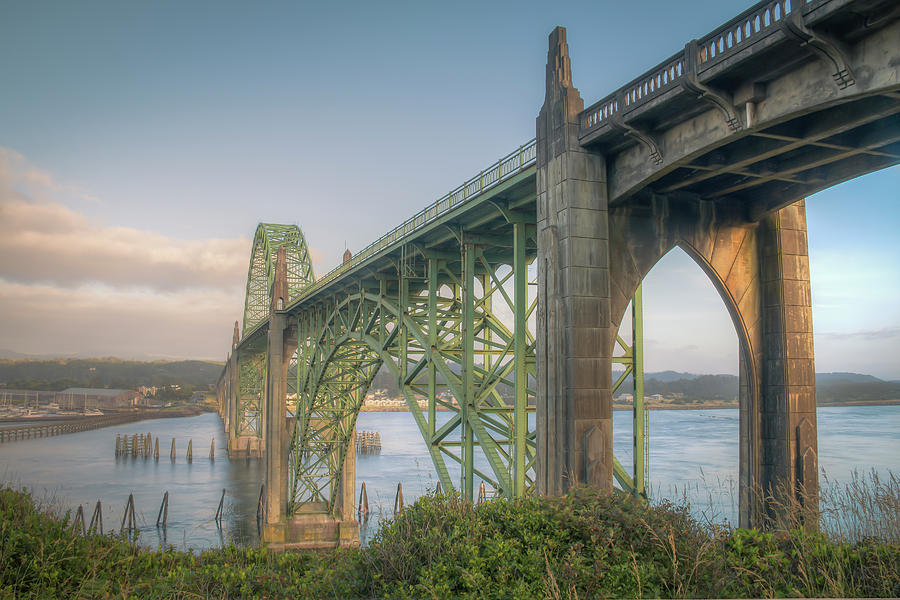 Yaquina Bay Bridge - Almost Sunset Photograph by Kristina Rinell