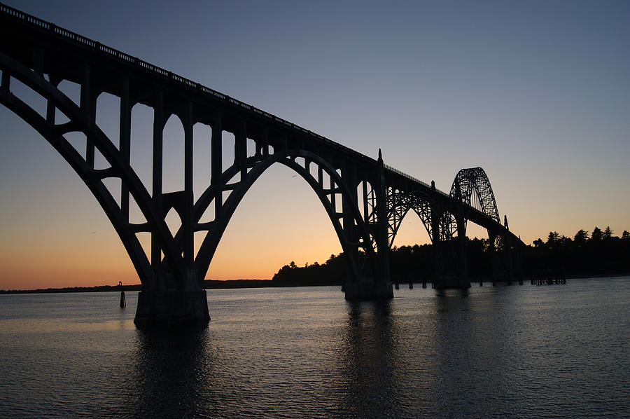 Yaquina Bay Bridge at Sunset Photograph by Beth Collins