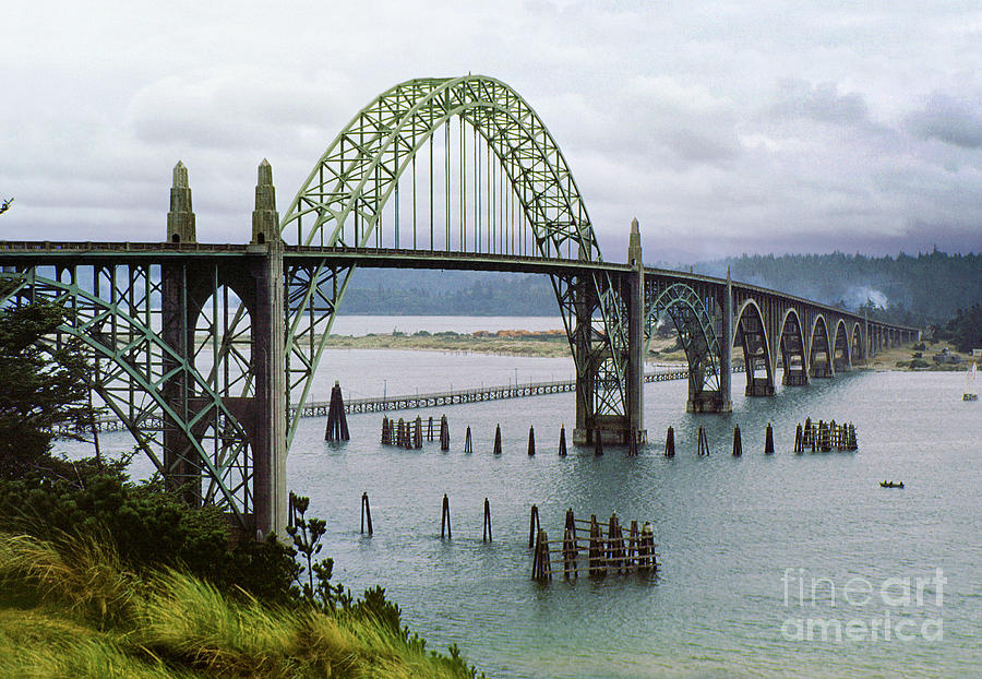 Yaquina Bay Bridge in Newport Oregon part of US Highway 101 Photograph by Wernher Krutein
