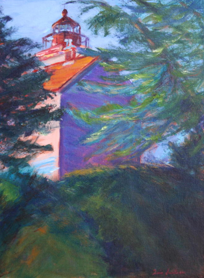Yaquina Bay Lighthouse  Painting by Quin Sweetman