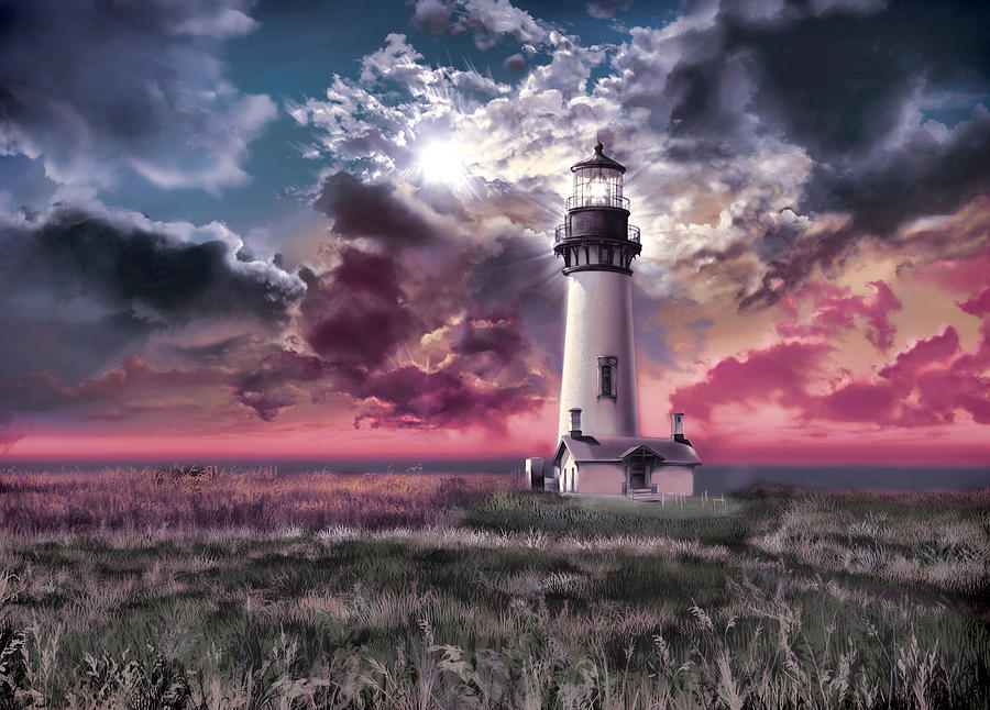 Yaquina Head Lighthouse 2 Painting by Bekim M
