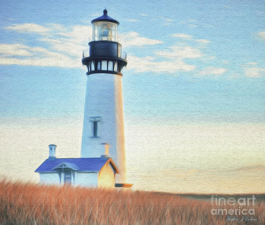  Yaquina Head Lighthouse Digital Art by Walter Colvin