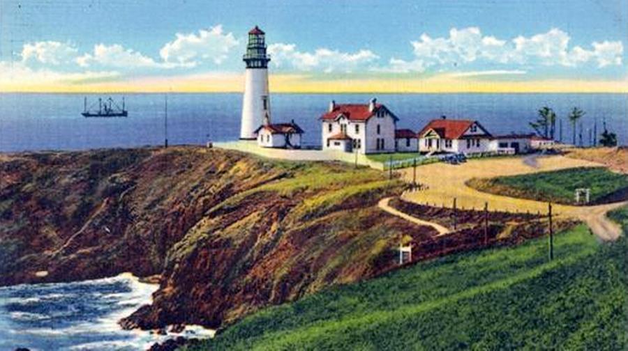 Yaquina Lighthouse Digital Art by Postcard - Fine Art America