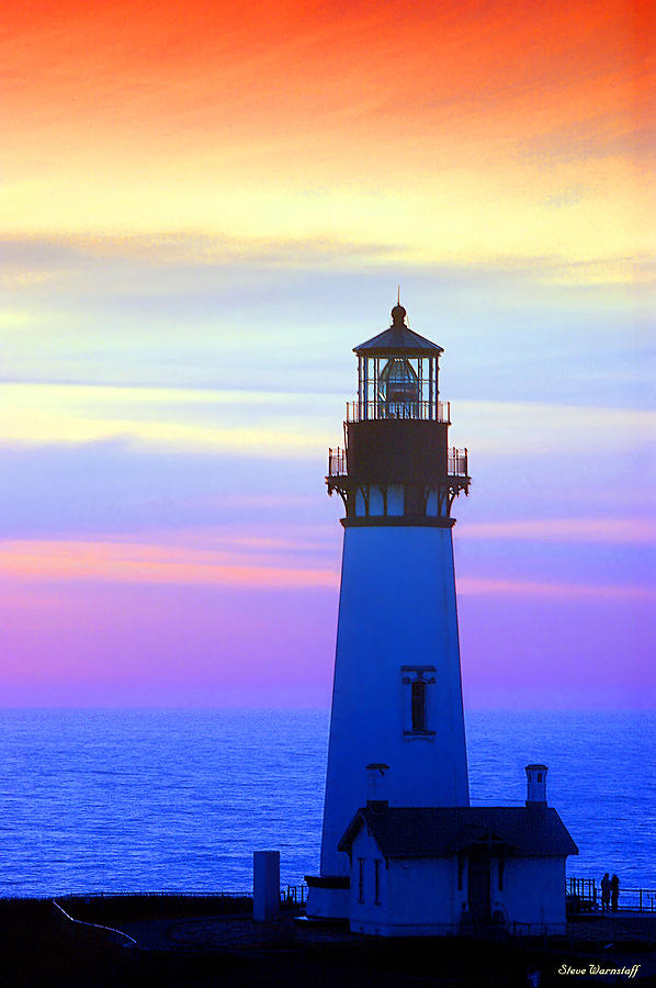 Yaquina Lighthouse Sunset II Photograph by Steve Warnstaff