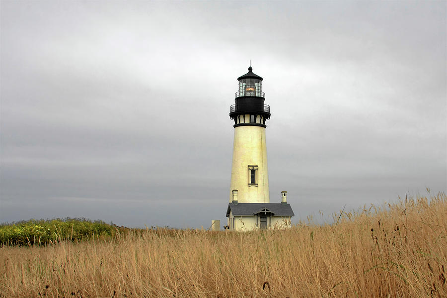 Lighthouse Photograph - Yaquina Lighthouses - Yaquina Head Lighthouse Western Oregon by Alexandra Till
