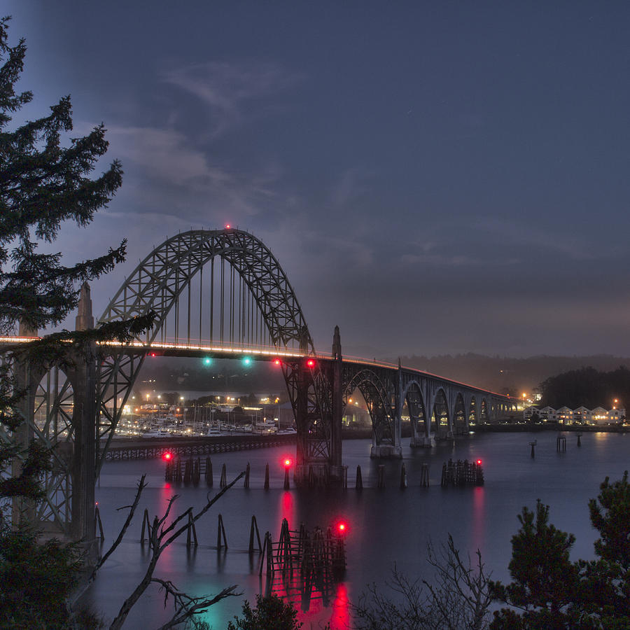 Yaquina Photograph - Yaquina Night Crossing by HW Kateley