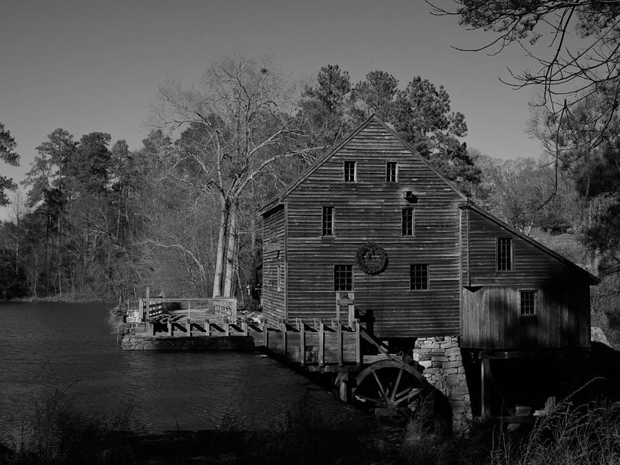 Landscape Photograph - Yates Mill Black And White by Aaron Rushin