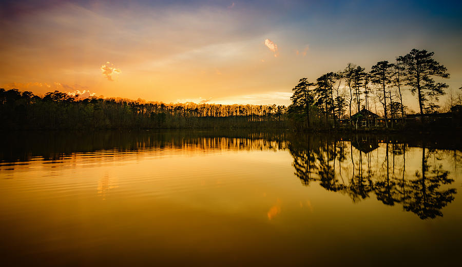 Yates Mill Pond at Sunset Photograph by Anthony Doudt