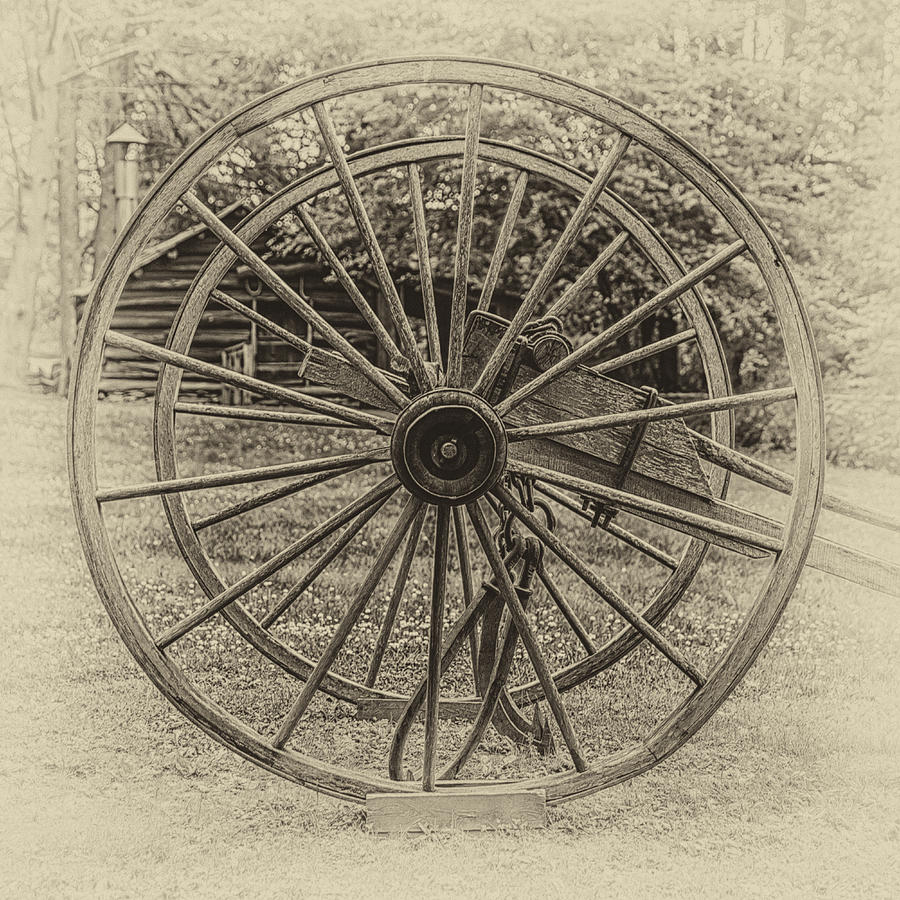 Ye Olde Wagon Wheels Digital Art by John Haldane