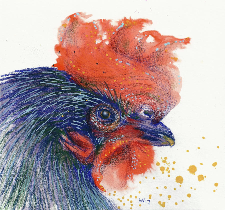 Year of the Rooster Mixed Media by AnneMarie Welsh