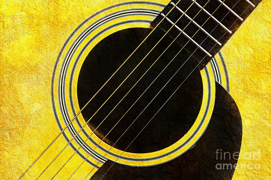 Yellow 2 Guitar Photograph by Andee Design