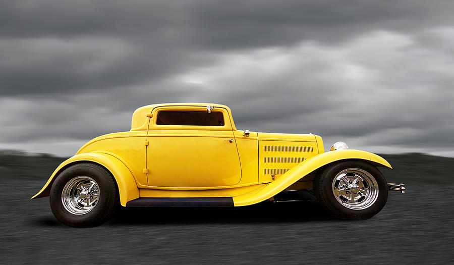 Hotrod Photograph - Yellow 32 Ford Deuce Coupe by Gill Billington