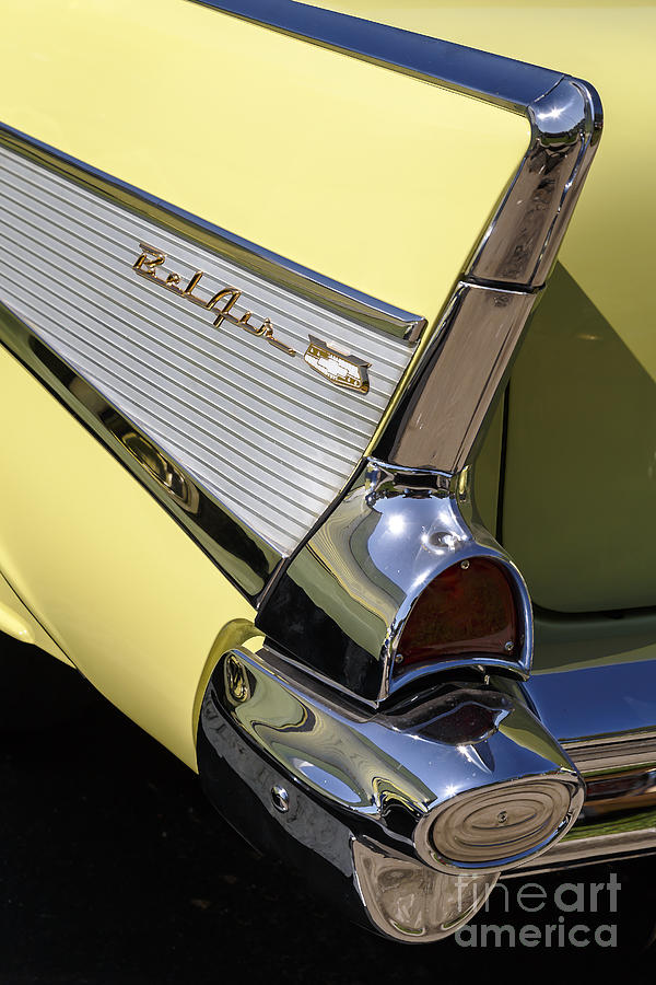 Yellow 57 Belair Photograph by Dennis Hedberg