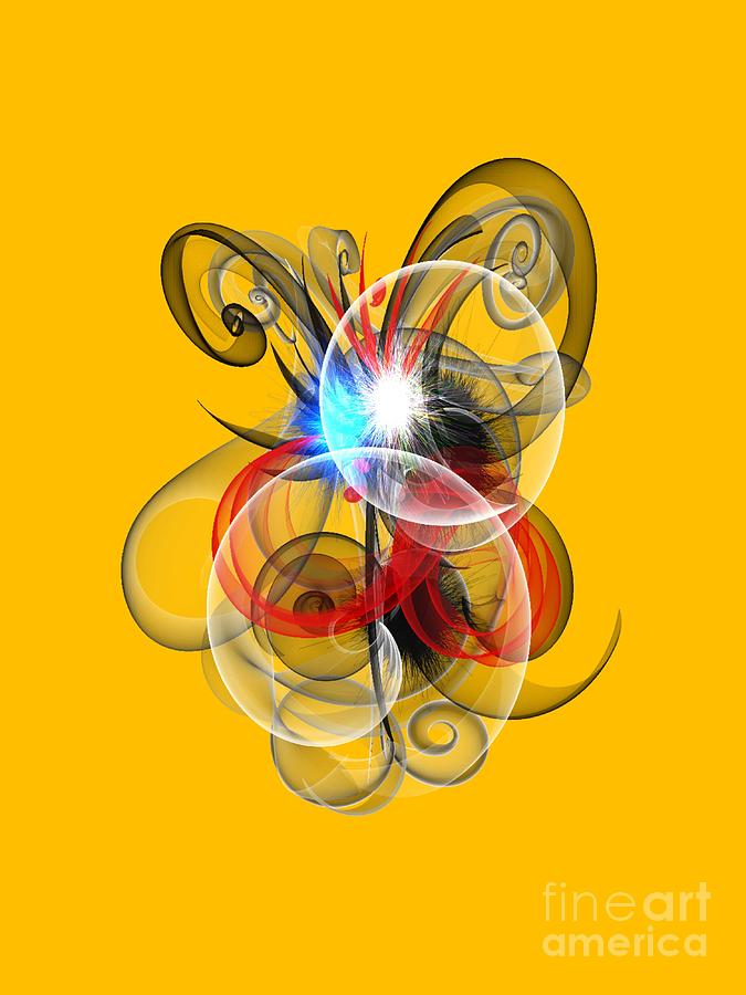 Abstract Digital Art - Yellow Abstract by Patty Meotti